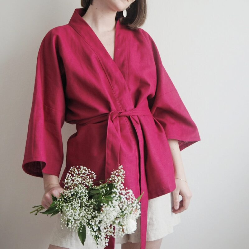 Kimono in raspberry