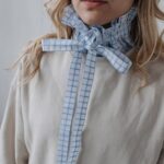 Princess Collar (white & blue cotton)